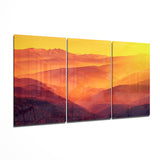 Hills and Sunset Glass Wall Art