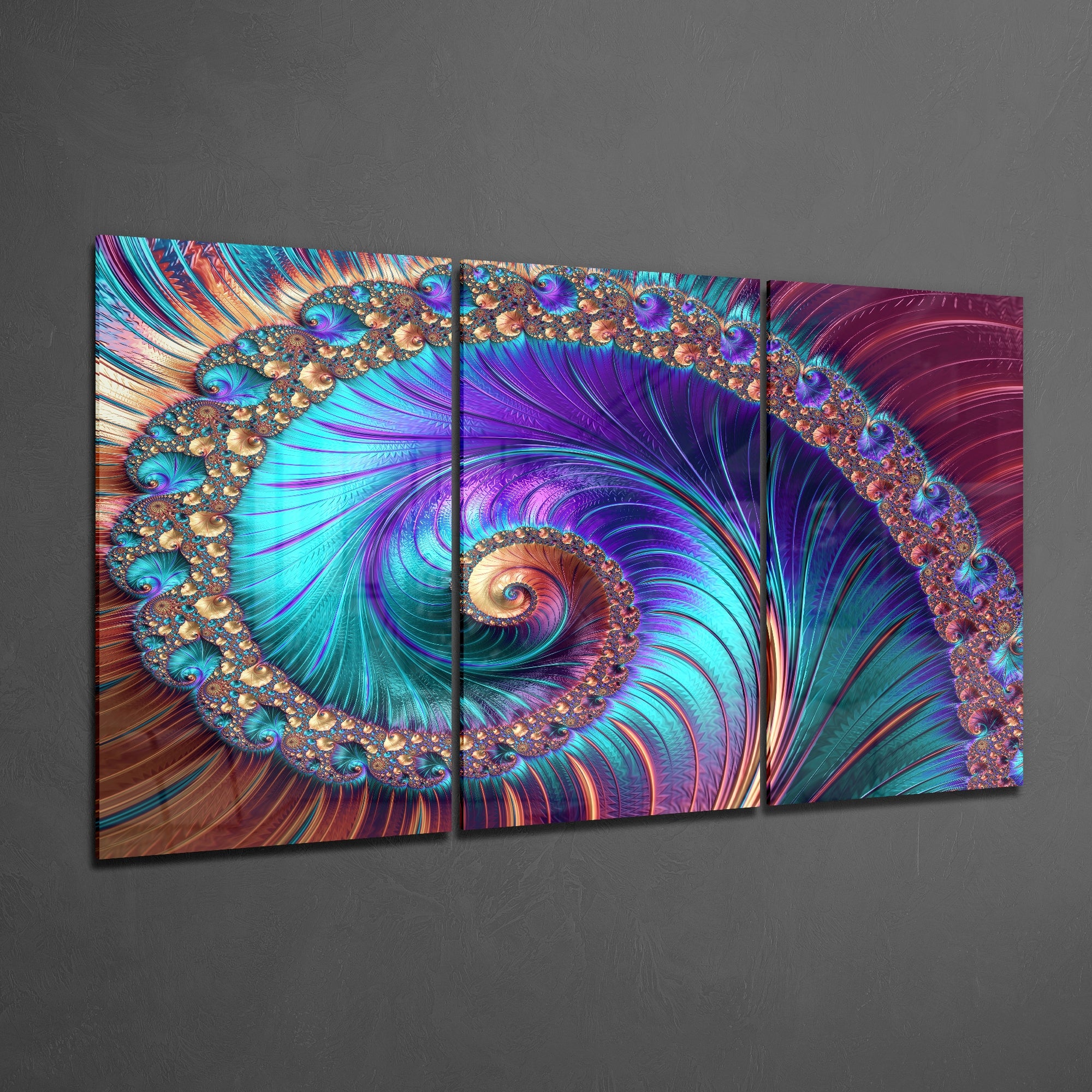Spiral Peacock Glass Art