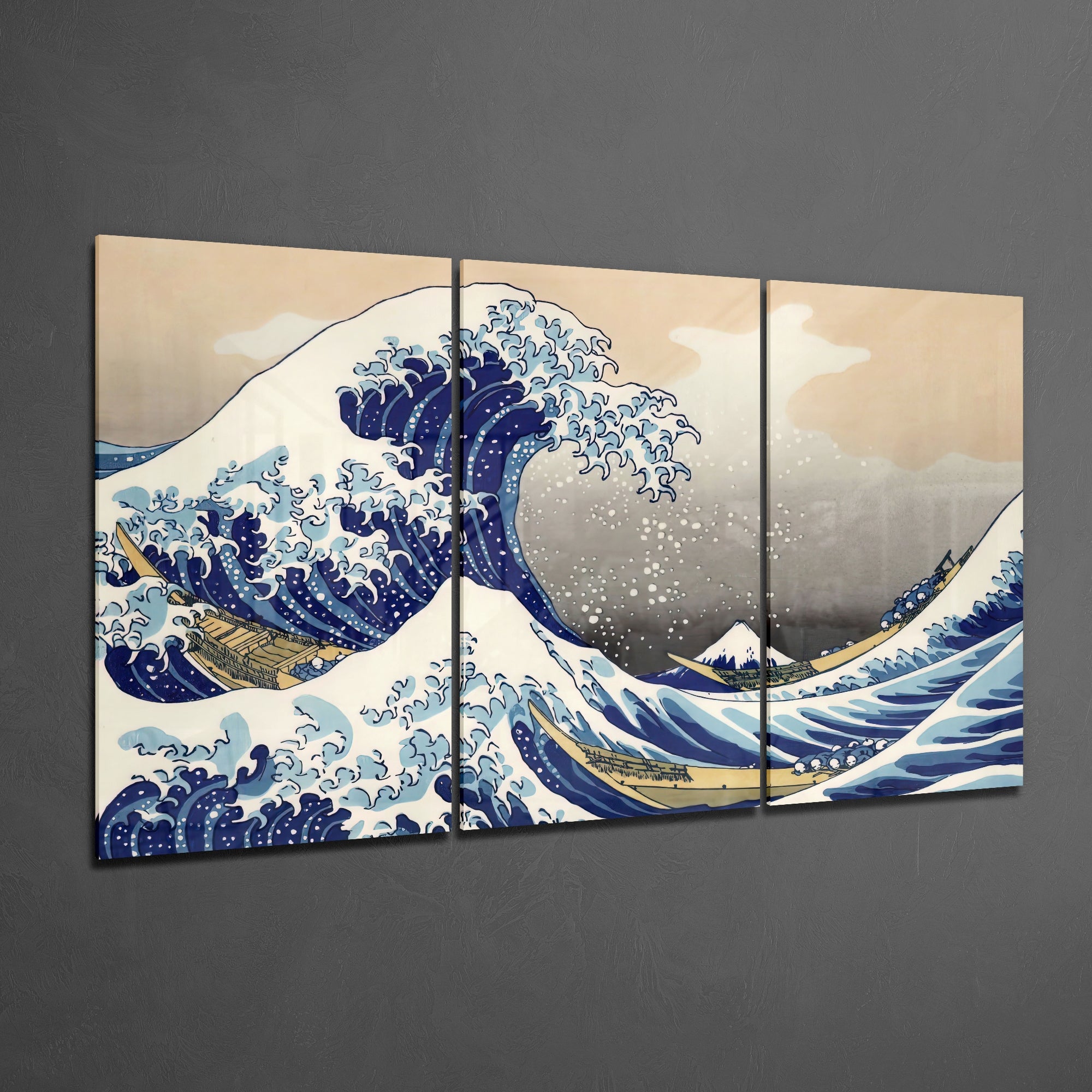 Mountain And Wave Glass Art