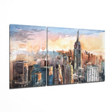 Arte della parete di vetro Manhattan