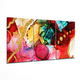 Red Harmony Glass Art - 140x72 cm