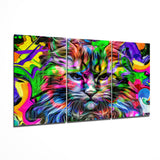 Katze Glasbild - 140x72 cm