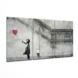 Ballon de cœur - Banksy Impression sur verre
