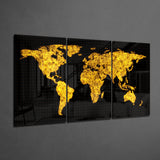 World Map Glass Art