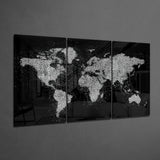 World Map Glass Art