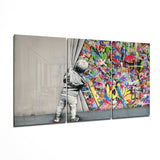 Behind The Curtain Mega Glasbild - 140x72 cm