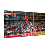 Arte de pared de vidrio de Michael Jordan Dunk Mega