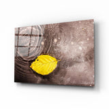 Arte della parete di vetro Foglia gialla