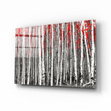 Red Forest Glass Wall Art