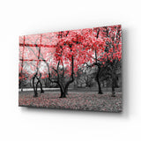 Red Tree Glass Wall Art