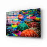 Parapluies colorés Impression sur verre