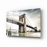 le pont de Brooklyn Impression sur verre