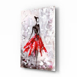 Female (Red) Glass Wall Art