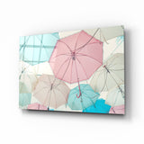 Umbrellas Glass Wall Art