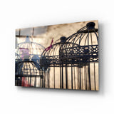 Arte della parete di vetro gabbia per uccelli
