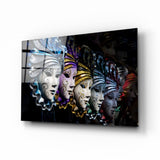 Venezianische Karnevalsmasken Glasbild