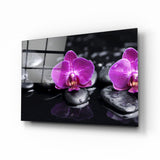 Arte de pared de vidrio de Orquídea