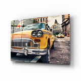 Klassisches Taxi Glasbild