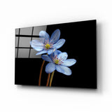 Blue Flower Glass Wall Art