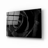 Arte de pared de vidrio de Rosa negro