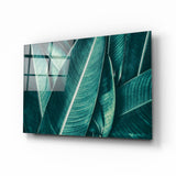 Grüner tropisches Blatt 2 Glasbild