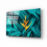 Arte della parete di vetro Foglia tropicale 3 s