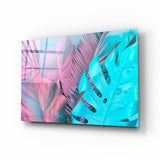 Arte della parete di vetro Foglia tropicale