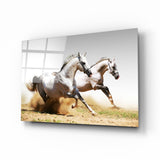 Running Horses Glass Wall Art