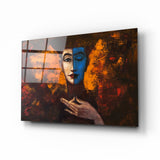 Abstract Woman Portrait Glass Wall Art