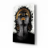 African Woman Portrait Glass Wall Art