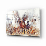 Running Horses Glass Wall Art