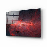 Red Nebula Glass Wall Art