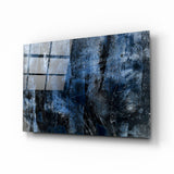 Blue Abstract Pattern Glass Wall Art