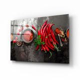 Red Peppers Glass Wall Art