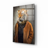 Arte de pared de vidrio de Cabeza de tigre
