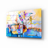 Arte de pared de vidrio de Colores abstractos