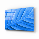Blue Leaf Glass Wall Art