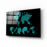 Continents Glass Wall Art