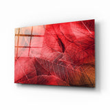 Arte della parete di vetro Foglia macro rossa