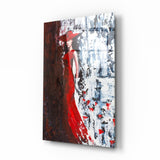 Woman in Red Hat Glass Wall Art