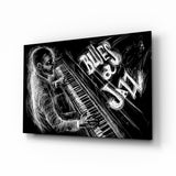 Jazz Blues Music Glass Wall Art