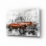Red Chevrolet Glass Wall Art
