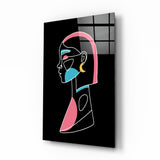 Arte de pared de vidrio de Retrato colorido abstracto