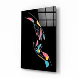 Arte de pared de vidrio de Manos coloridas abstractas
