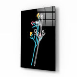 Abstrakte farbenfrohe Blumen Glasbild