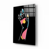 Abstrakte farbenfrohe Hand Glasbild