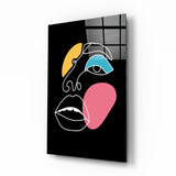 Arte de pared de vidrio de Cara de colorida abstracta