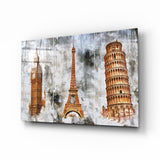 Famous Towers Glass Wall Art
