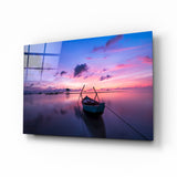 Sonnenuntergang auf dem Boot Glasbild