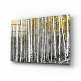 Yellow Forest Glass Wall Art